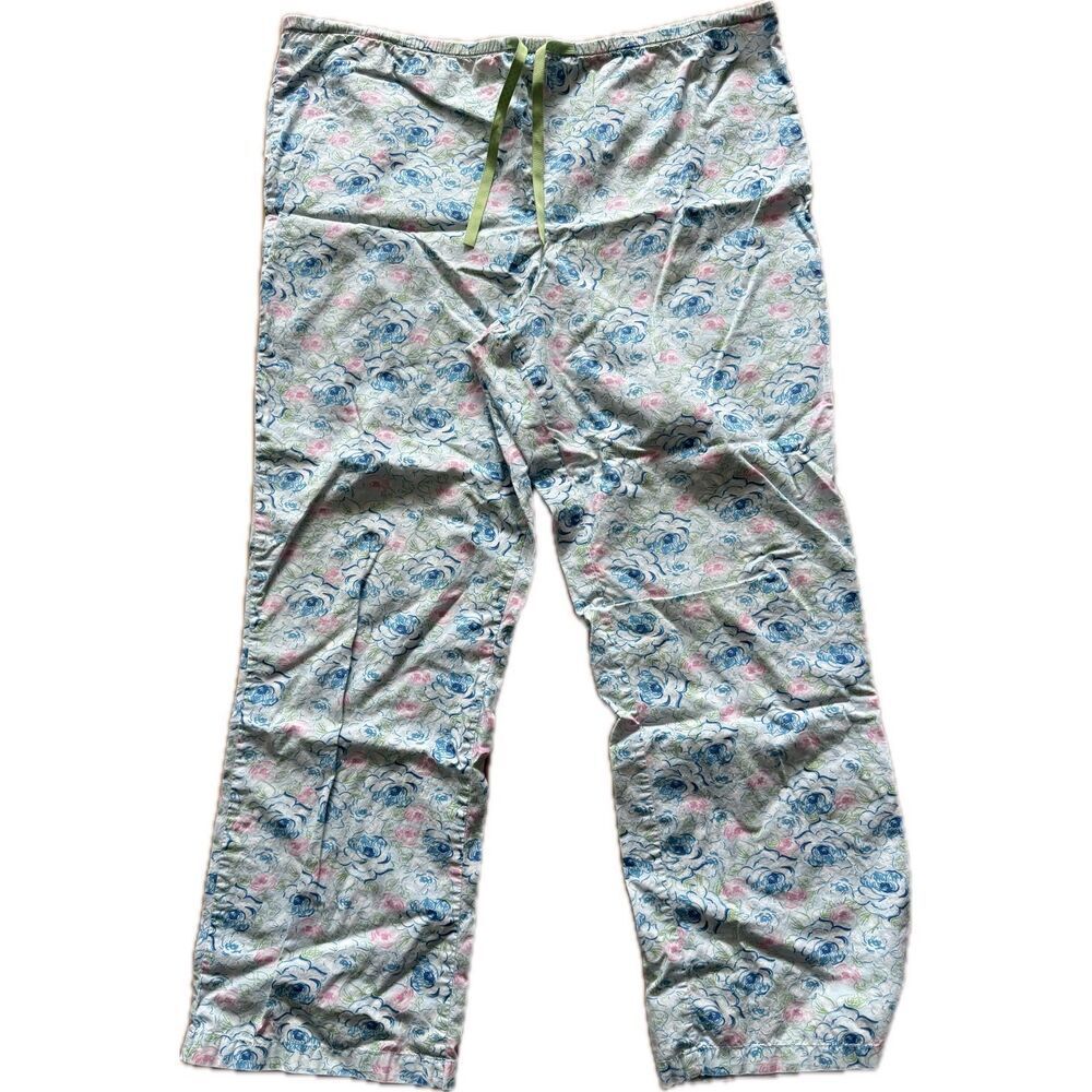 High Sierra Pajama Pants Women's S 100% Cotton Pink Blue Floral